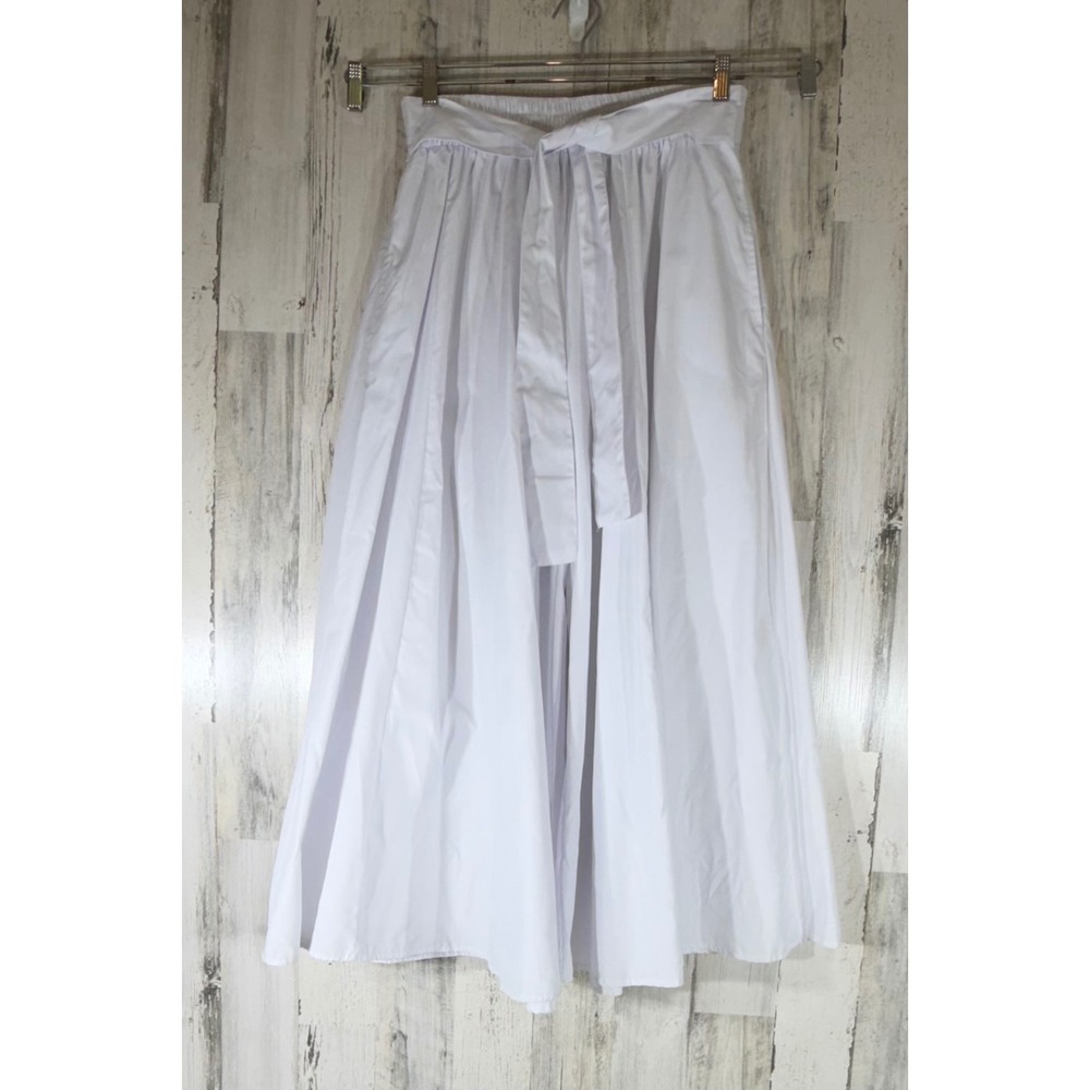 Step In Style Wide Leg Palazzo Pants One Size White Elastic Waist Boho Culottes